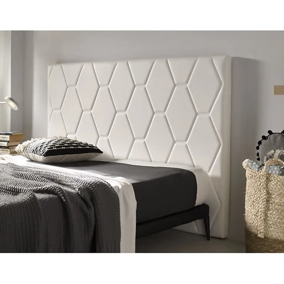 Tête de lit - ECCOX - Agata - Similicuir blanc - Style scandinave - Fabrication espagnole