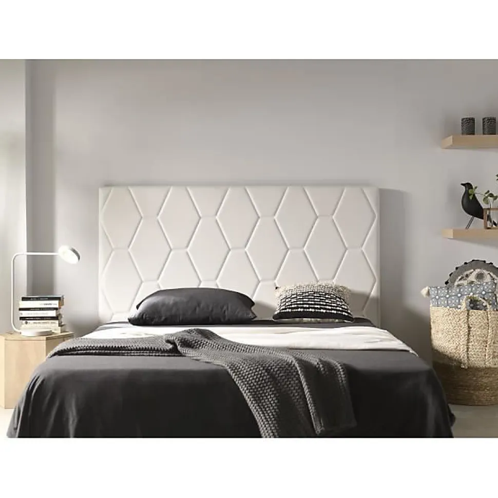 Tête de lit - ECCOX - Agata - Similicuir blanc - Style scandinave - Fabrication espagnole