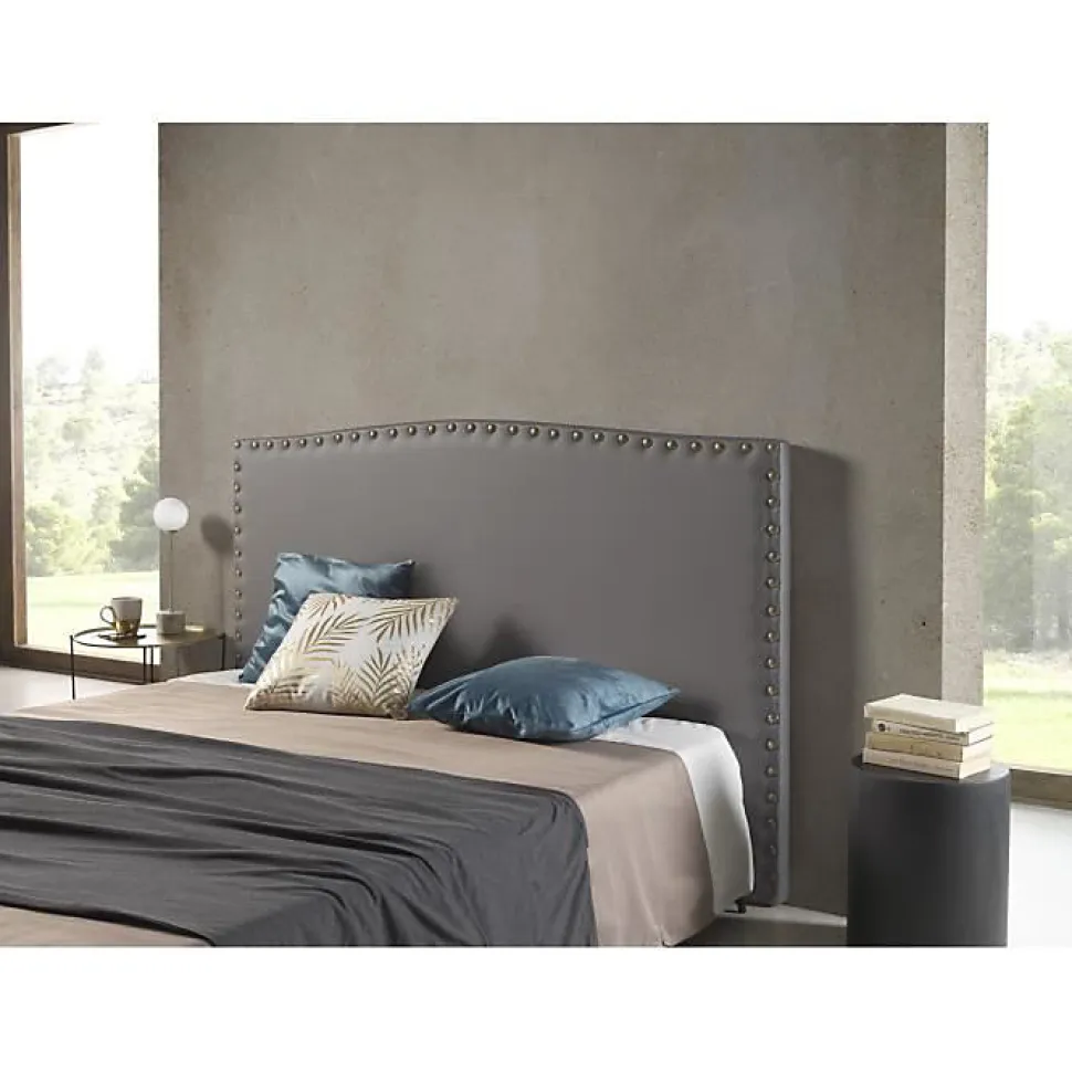 Tête de lit - ECCOX - Ambar - Similicuir gris - 115x115x8 cm - Aquaclean antitache