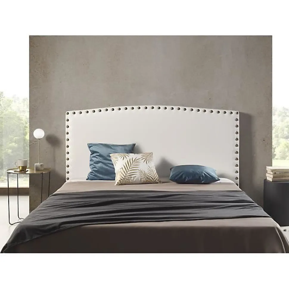 Tête de lit - ECCOX - Ambar - Similicuir blanc - 115x115x8 cm - Aquaclean antitache