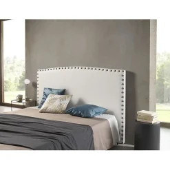 Tête de lit - ECCOX - Ambar - Similicuir blanc - 115x115x8 cm - Aquaclean antitache