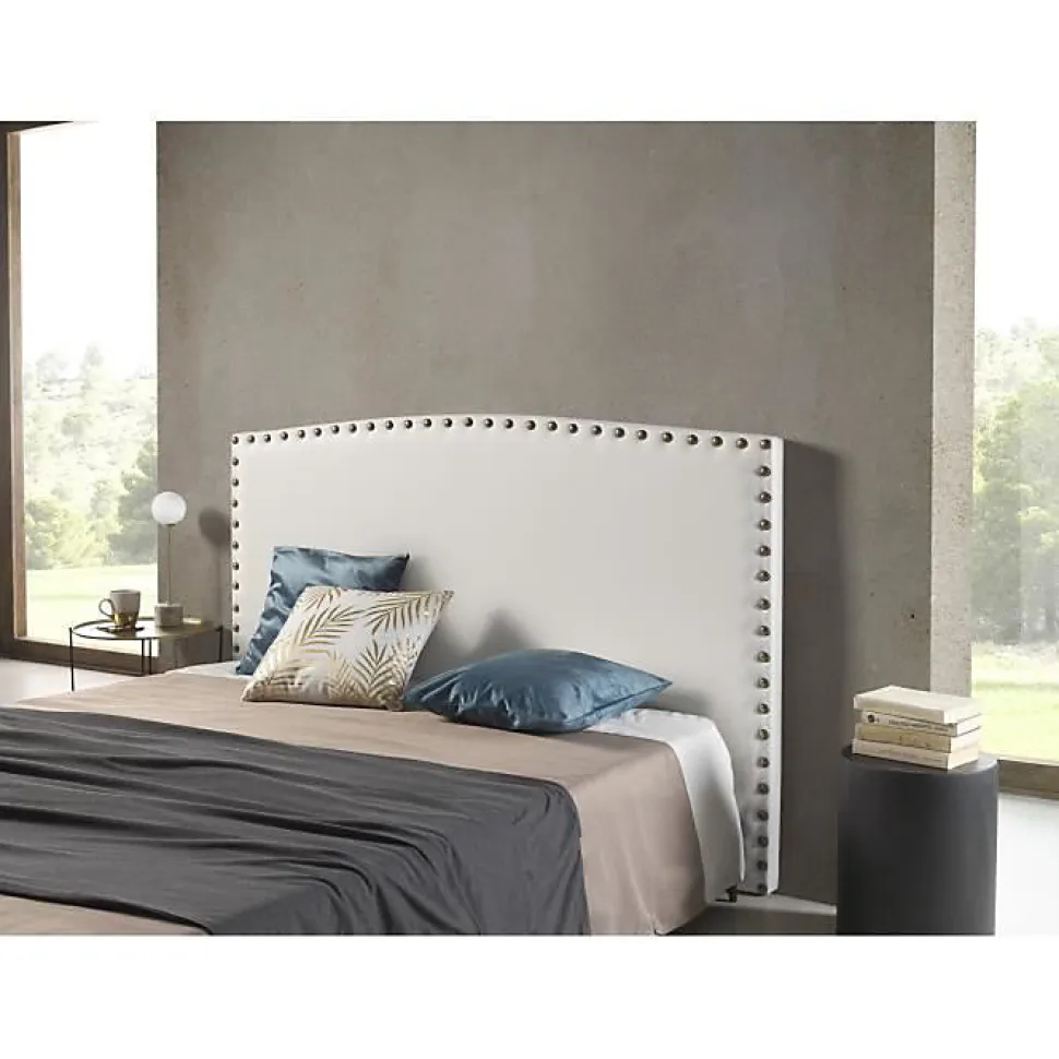 Tête de lit - ECCOX - Ambar - Similicuir blanc - 110x110 cm - Antitache Aquaclean