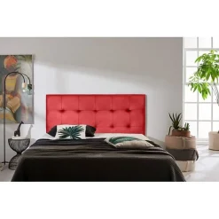Tête de lit - ECCOX - Aster - Similicuir rouge - 115 cm - Design contemporain - Anti-taches