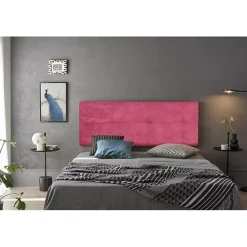 Tête de lit - ECCOX - Cala - Tissu rose - 220 cm - Rembourrage en mousse HR