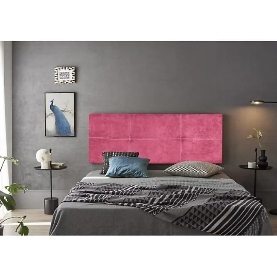Tête de lit - ECCOX - Dalia - Tissu Aqualine - Rose - 190 cm - Rembourrée