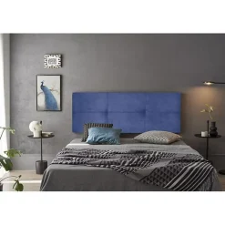 Tête de lit - ECCOX - Dalia - Tissu Aqualine - Bleu - 145 cm - Rembourrée