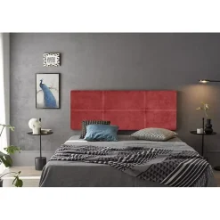 Tête de lit - ECCOX - Dalia - Tissu Aqualine - Rouge - 210 cm - Rembourrée