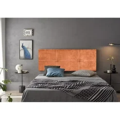 Tête de lit - ECCOX - Dalia - Tissu Aqualine - Orange - 145 cm - Rembourrée