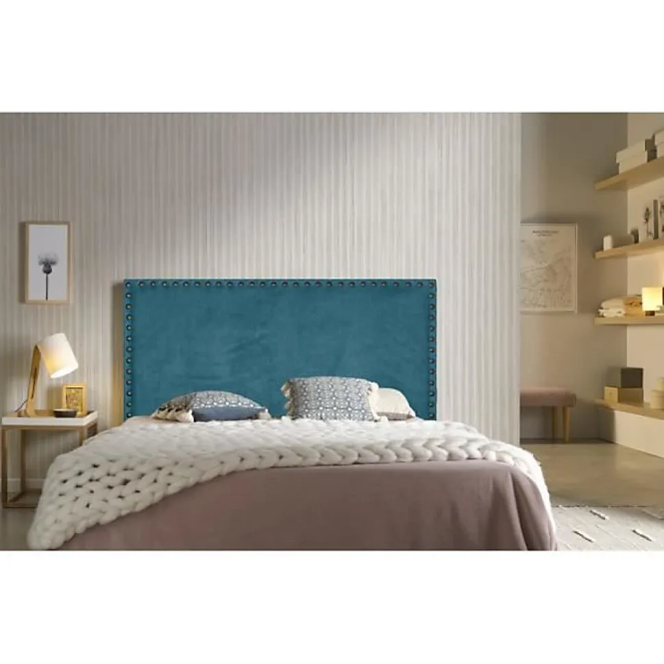 Tête de lit - ECCOX - Lily - Tissu bleu - Antitache - 115 cm de largeur