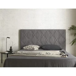 Tête de lit - ECCOX - Rubi - Tissu Aquaclean - Gris - 160x115x8 cm
