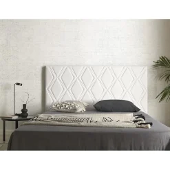 Tête de lit - ECCOX - Rubi - Similicuir - 154x115x8 cm - Blanc cassé - Aquaclean