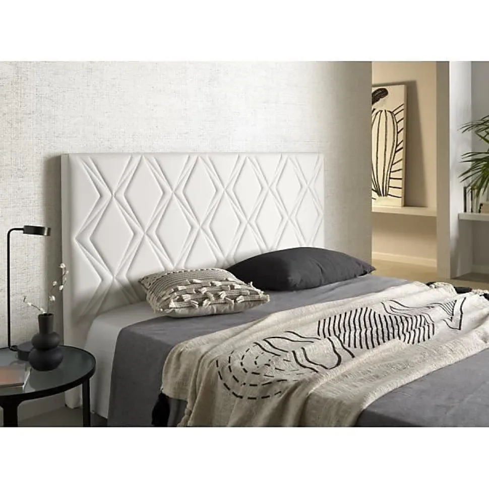 Tête de lit - ECCOX - Rubi - Similicuir blanc - 160 cm - Design classique