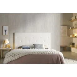 Tête de lit - ECCOX - Zafiro - Similicuir - Blanc - 115x115x8 cm