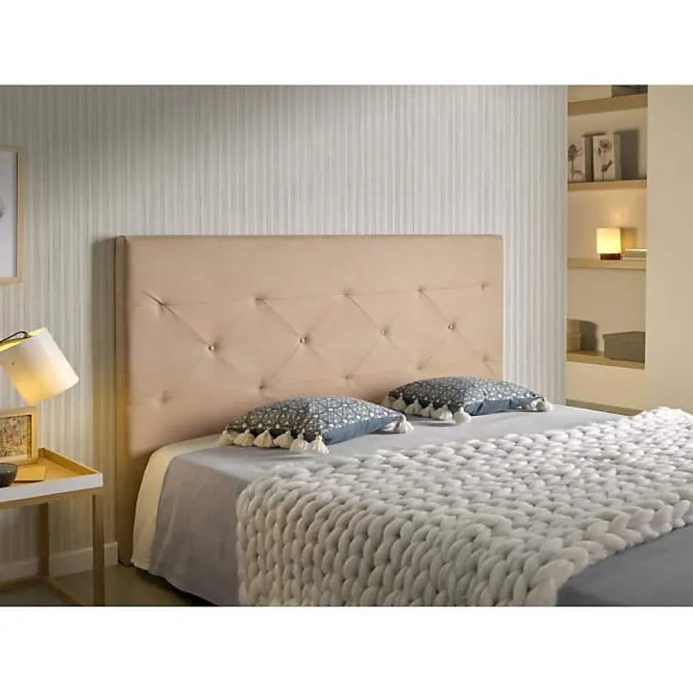 Tête de lit - ECCOX - Zafiro - Tissu Aquaclean - 120 cm - Camel - Design contemporain