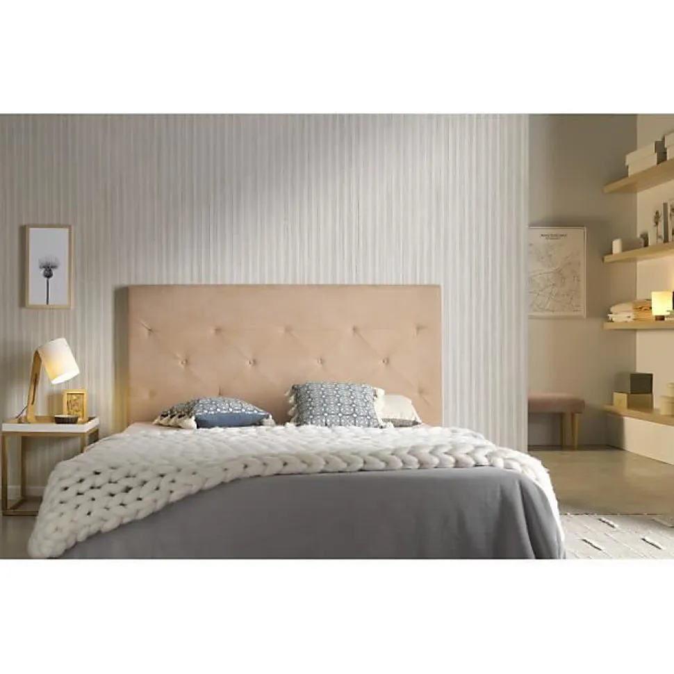 Tête de lit - ECCOX - Zafiro - Tissu Aquaclean - 120 cm - Camel - Design contemporain