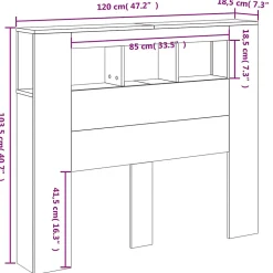 Tête de lit à LED blanc 120x18,5x103,5 cm bois d'ingénierie vidaXL
