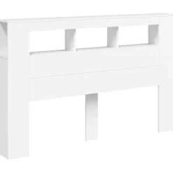 Tête de lit à LED blanc 160x18,5x103,5 cm bois d'ingénierie vidaXL