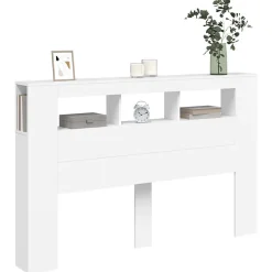 Tête de lit à LED blanc 160x18,5x103,5 cm bois d'ingénierie vidaXL