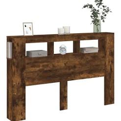 Tête de lit à LED chêne fumé 160x18,5x103,5cm bois d'ingénierie vidaXL