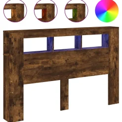 Tête de lit à LED chêne fumé 160x18,5x103,5cm bois d'ingénierie vidaXL