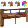 Tête de lit à LED vieux bois 220x18,5x103,5cm bois d'ingénierie vidaXL