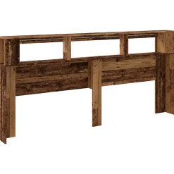 Tête de lit à LED vieux bois 220x18,5x103,5cm bois d'ingénierie vidaXL