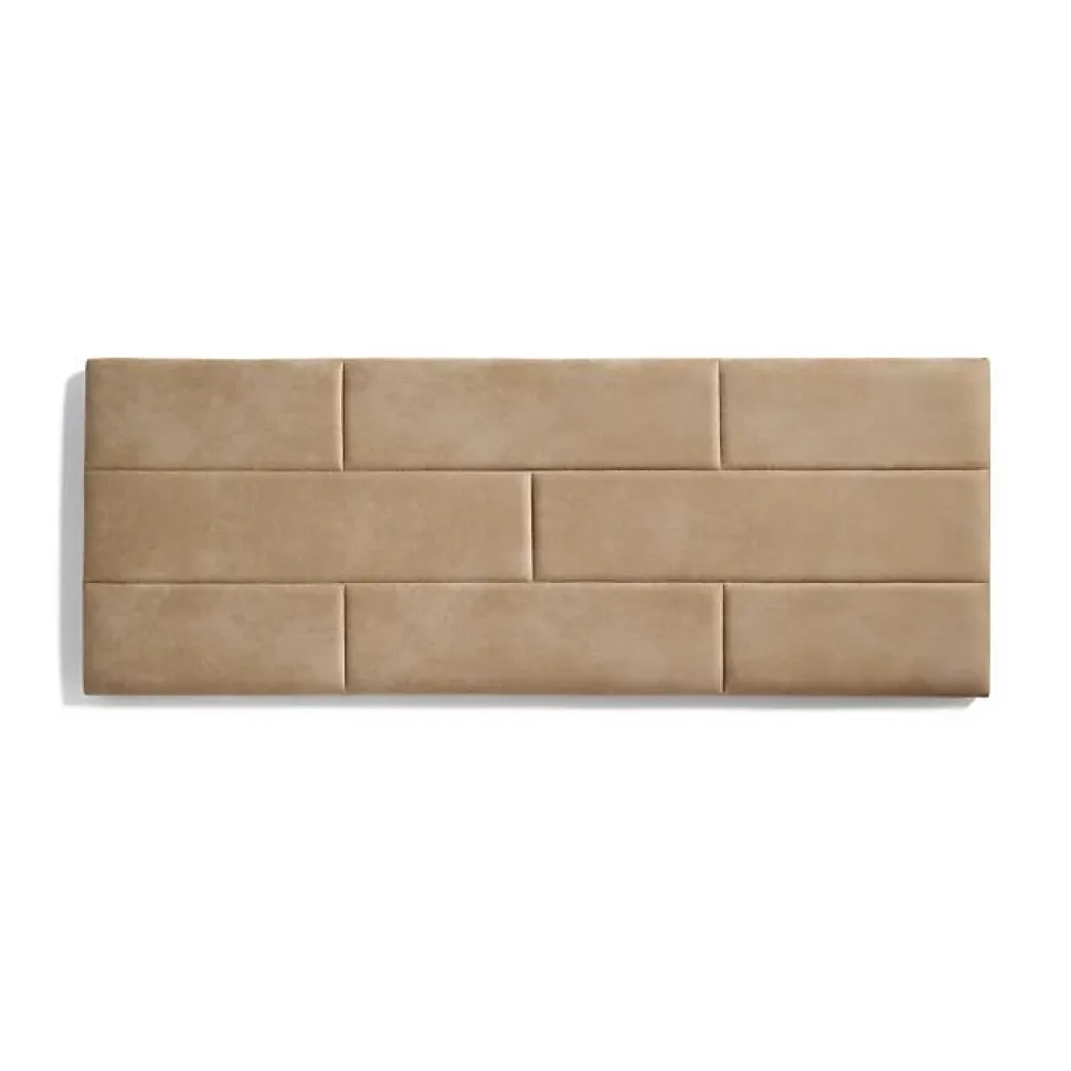 Tête de lit 120 Mur Brique Tissu Anti-Tache 152x57x5cm Camel Clair. ECCOX
