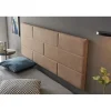 Tête de lit 80 Mur de Briques Tissu Anti-Tache 112x57x5cm Camel Clair. ECCOX