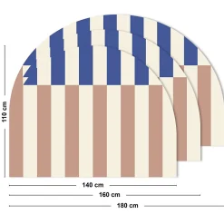 Tête de lit - Rythmo - intissé 225g/m² - pré-encollé - Bleu - 110x160cm