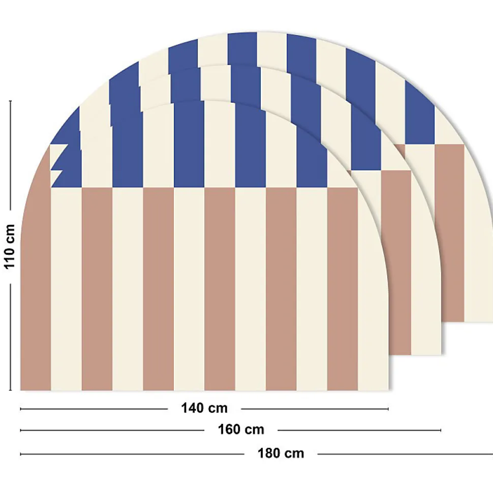 Tête de lit - Rythmo - intissé 225g/m² - pré-encollé - Bleu - 110x160cm
