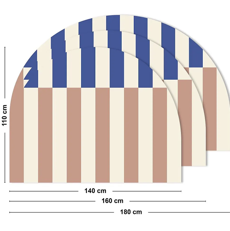 Tête de lit - Rythmo - intissé 225g/m² - pré-encollé - Bleu - 110x180cm