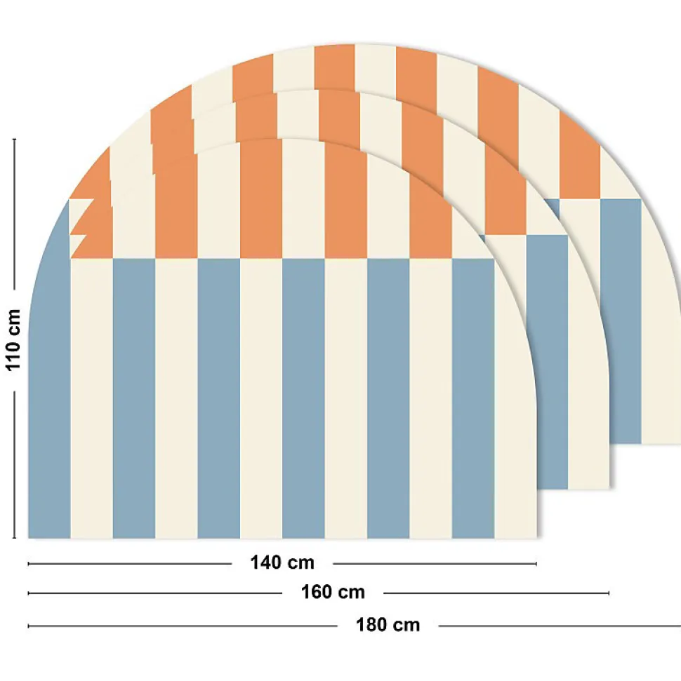 Tête de lit - Rythmo - intissé 225g/m² - pré-encollé - Orange - 110x140cm