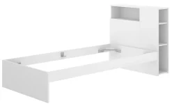 Tête de lit + structure de lit en bois coloris blanc - Longueur 218 x Profondeur 97,50 x Hauteur 95 cm