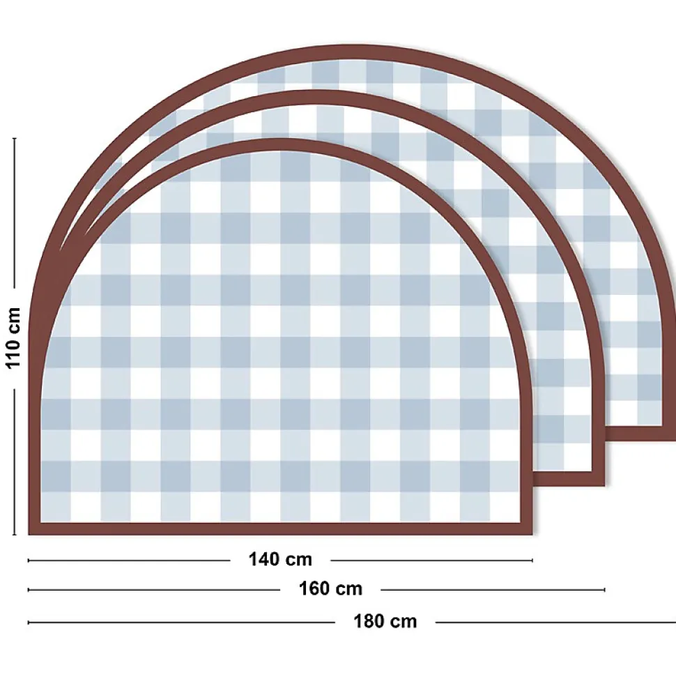 Tête de lit - Vichy - intissé 225g/m² - pré-encollé - Bleu - 110x160cm
