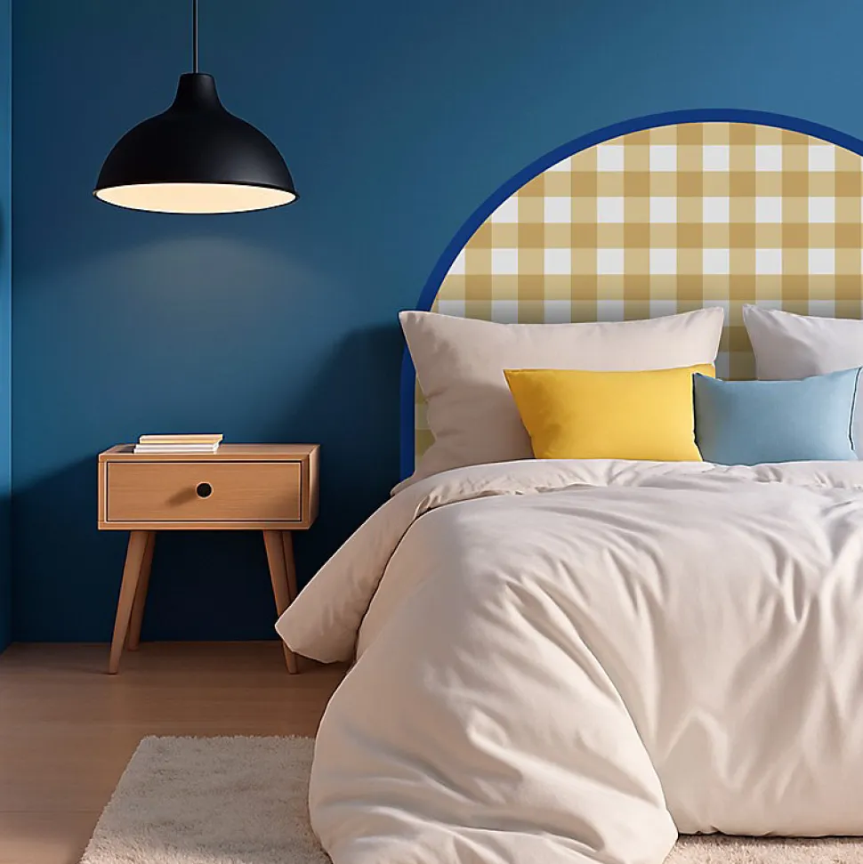 Tête de lit - Vichy - intissé 225g/m² - pré-encollé - Jaune - 110x180cm