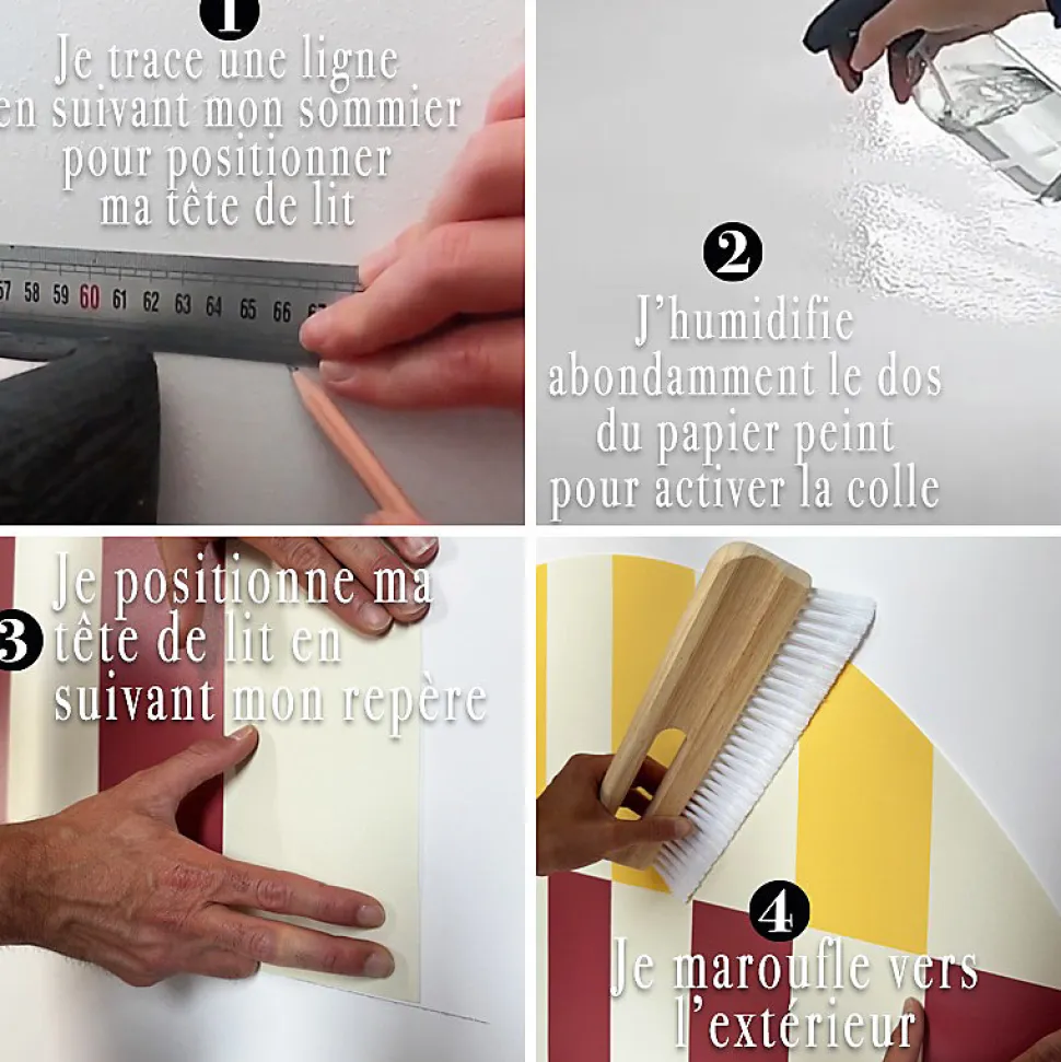 Tête de lit - Vichy - intissé 225g/m² - pré-encollé - Jaune - 110x180cm