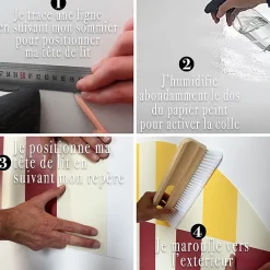 Tête de lit - Vichy - intissé 225g/m² - pré-encollé - Rouge - 110x140cm