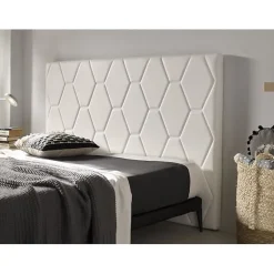 Tête de lit Agata en similicuir blanc pour lit 110 115x115x8. ECCOX
