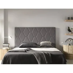 Tête de lit Agata en similicuir gris pour lit 120 154x115x8. ECCOX