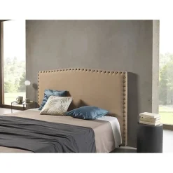 Tête de lit Ambar en tissu camel pour lit 105115x115x8. ECCOX