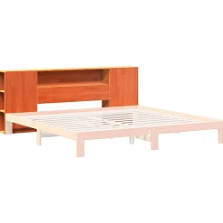 Tête de lit avec rangement cire marron 180cm bois massif de pin vidaXL