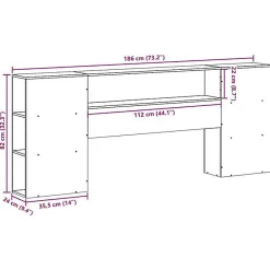 Tête de lit avec rangement cire marron 180cm bois massif de pin vidaXL
