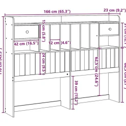 Tête de lit avec rangement cire marron 160cm bois massif de pin vidaXL