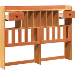 Tête de lit avec rangement cire marron 160cm bois massif de pin vidaXL
