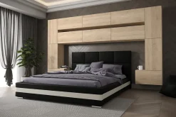 Tête de lit avec rangement Armoire - pont de lit PANAMA 7/M/S/5-1C chêne sonoma 300x213x35cm