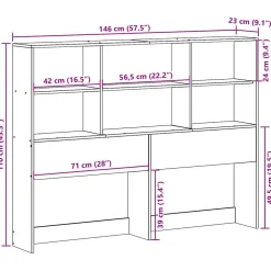 Tête de lit avec rangement blanc 140 cm bois massif de pin vidaXL