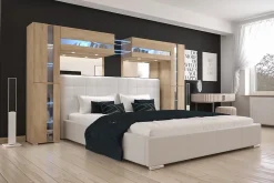 Tête de lit avec rangement Armoire - pont de lit PANAMA 14/M/S/3-1C chêne sonoma 290x184x35cm