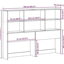 Tête de lit avec rangement cire marron 160cm bois massif de pin vidaXL