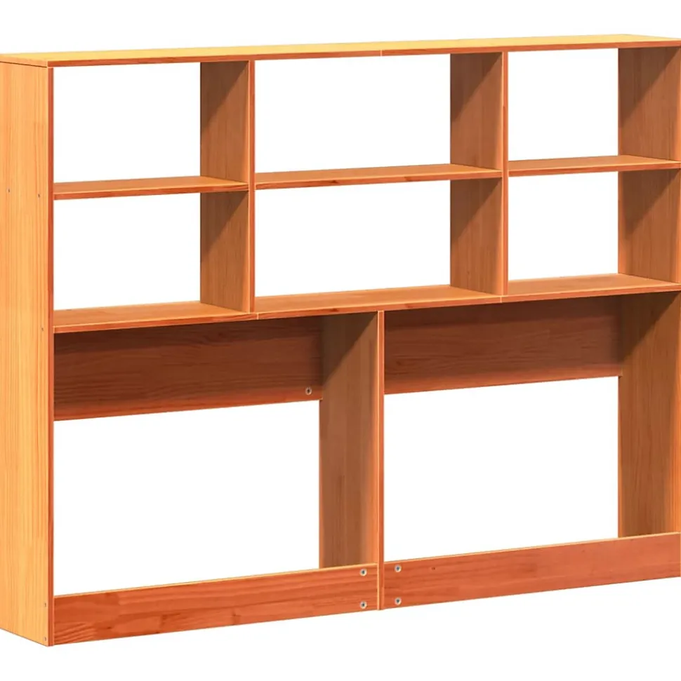 Tête de lit avec rangement cire marron 160cm bois massif de pin vidaXL