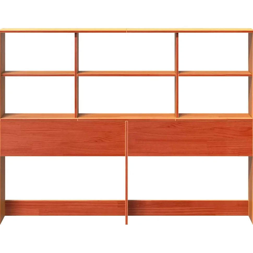 Tête de lit avec rangement cire marron 160cm bois massif de pin vidaXL